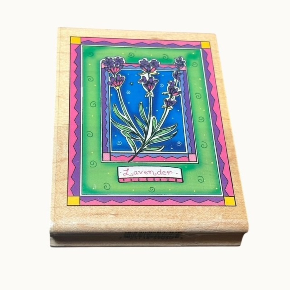 Inkadinkado Alison Jerry Lavender Wood Mounted Rubber Stamp 9050-Y Floral Art
